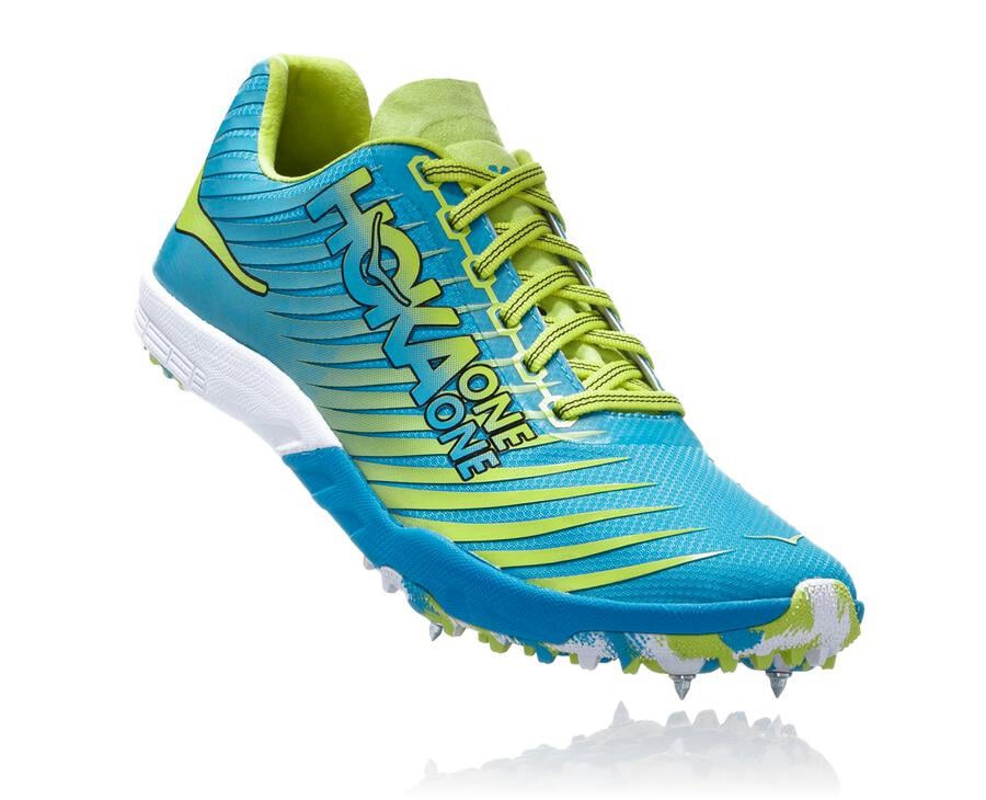 Hoka One One Evo Xc - Men Spikes - Blue/Green,Australia FAQ-197842